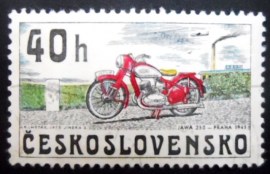 Selo postal da Tchecoslováquia de 1975 Jawa 250