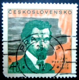 Selo postal da Tchecoslováquia de 1972 Jan Preisl