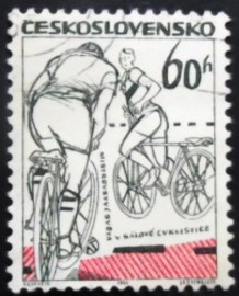 Selo postal Tchecoslováquia de 1965 World Indoor Bicycling Championship