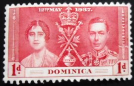 Selo postal da Dominica de 1937 King George VI and Queen Elizabeth