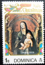 Selo postal da Dominica de 1974 Madonna and Child with Saints