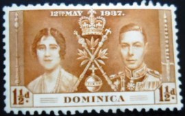 Selo postal da Dominica de 1937 King George VI and Queen Elizabeth