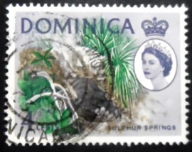 Selo postal da Dominica de 1967 Sulfur Springs