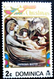 Selo postal da Dominica de 1974 The Nativity