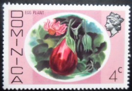 Selo postal da Dominica de 1975 Eggplant