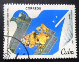 Selo postal de Cuba de 1982 Spacecraft Mars-1