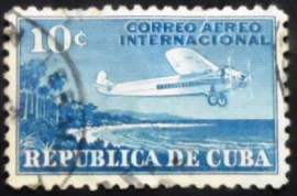 Selo postal de Cuba de 1931 Fokker F10A Super Trimotor