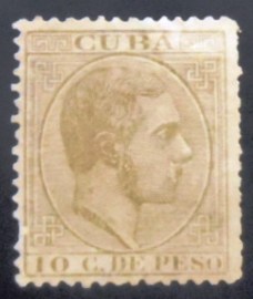 Selo postal de Cuba de 1884 King Alfonso XII