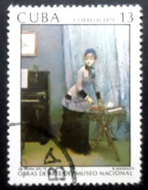 Selo postal de Cuba de 1979 R. Madrazo Teatime