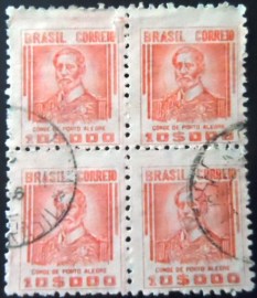 Quadra de selos postais do Brasil de 1942 Conde de Porto Alegre