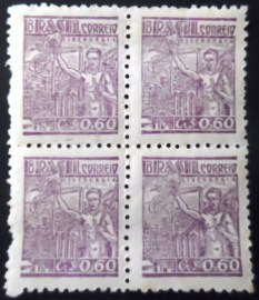 Quadra de selos postais do Brasil de 1948 Siderurgia 60