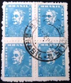 Quadra de selos postais do Brasil de 1954 Duque de Caxias 1,50