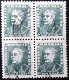 Quadra de selos postais do Brasil de 1956 Duque de Caxias 2