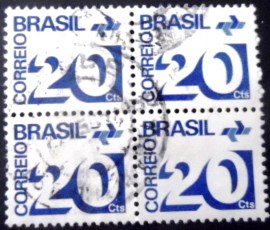 Quadra de selos postais do Brasil de 1972 Cifra 20