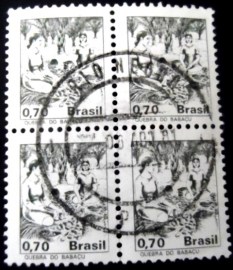 Quadro de selos postais do Brasil de 1979 Quebra do Babaçu