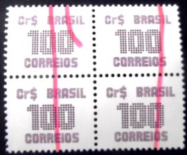 Quadra de selos postais do Brasil de 1985 Cifra 100