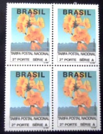 Quadra de selos postais do Brasil de 1993 Ipê Amarelo