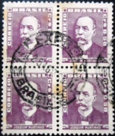 Quadra de selos postais do Brasil de 1954 Joaquim Murtinho A