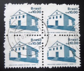 Quadra de selos postais do Brasil de 1987 Igreja São Lourenço