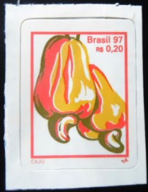 Selo postal do Brasil de 1997 Caju