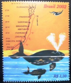 Selo postal do Brasil de 2002 Baleia Franca