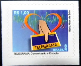 Selo postal do Brasil de 2010 Telegrama azul