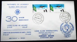 Envelope Comemorativo de 1987 Lions Clube Jacareí