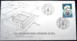 FDC Oficial de 1984 nº343 Assembléia da OEA