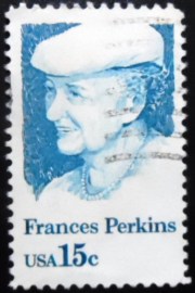 Selo postal Americano de 1980 Frances Perkins