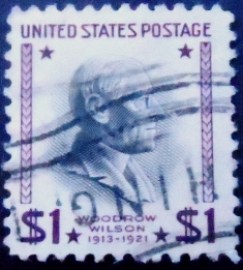 Selo postal dos Estados Unidos de 1938 Woodrow Wilson