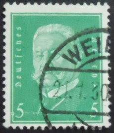 Selo postal da Alemanha Reich de 1928 Paul von Hindenburg 5
