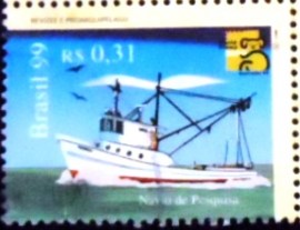 Selo postal do Brasil de 1999 Navio de Pesquisa