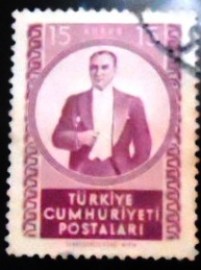 Selo postal da Turquia de 1952 Kemal Atatürk