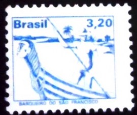 Selo postal do Brasil de 1979 Barqueiro