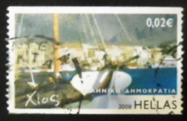 Selo postal da Grécia de 2008 Chios