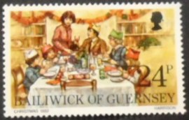Selo postal de Guernsey de 1982 Christmas Meal