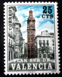 Selo postal da Espanha de 1978 Tower of Santa Catalina