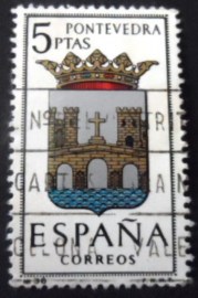 Selo postal da Espanha de 1965 Pontevedra