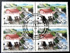 Quadra de selos postais do Brasil de 1989 Hidrelétrica de Marmelos