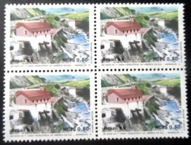 Quadra de selos postais do Brasil de 1989 Hidrelétrica de Marmelos