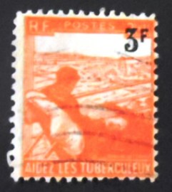 Selo postal da França de 1946 Tuberculosis Aid