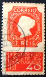 Selo postal de Portugal de 1935 Queen Maria