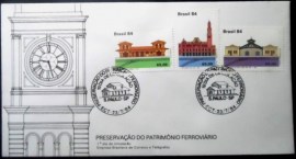 FDC Oficial de 1984 nº 333 Patrimônio Ferroviário