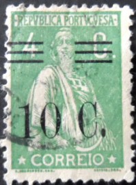 Selo postal de Portugal de 1928 Ceres Surcharged