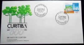 FDC Oficial de 1993 nº 584 300 Anos de Curitiba