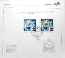 Edital de Lançamento nº 26 de 1977 Observatório Nacional