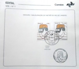 Edital nº 2 de 1979 Metrô do Rio de Janeiro