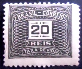 Selo postal do Brasil de 1931 Taxa Devida 20 Réis