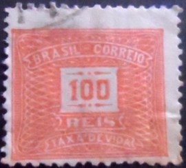 Selo postal do Brasil de 1929 Tipo Cifra ABN Horizontal 100