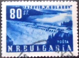 Selo postal da Bulgária de 1952 Barrage Vasil Kolarov